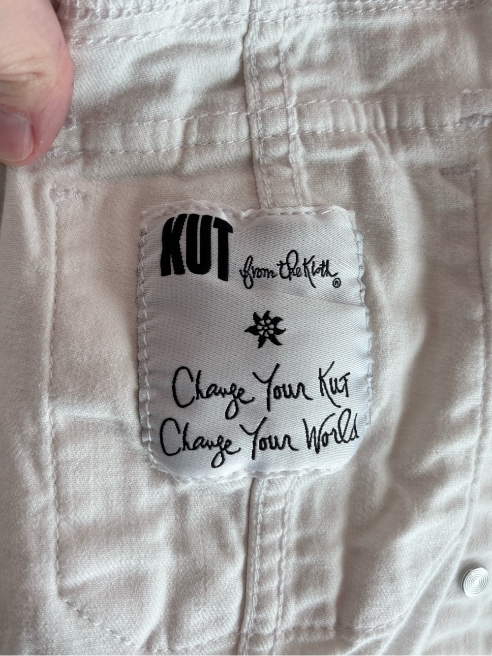 KUT from the Kloth White Cropped Denim Jean Jacket Women’s Size Small - Picture 4 of 7